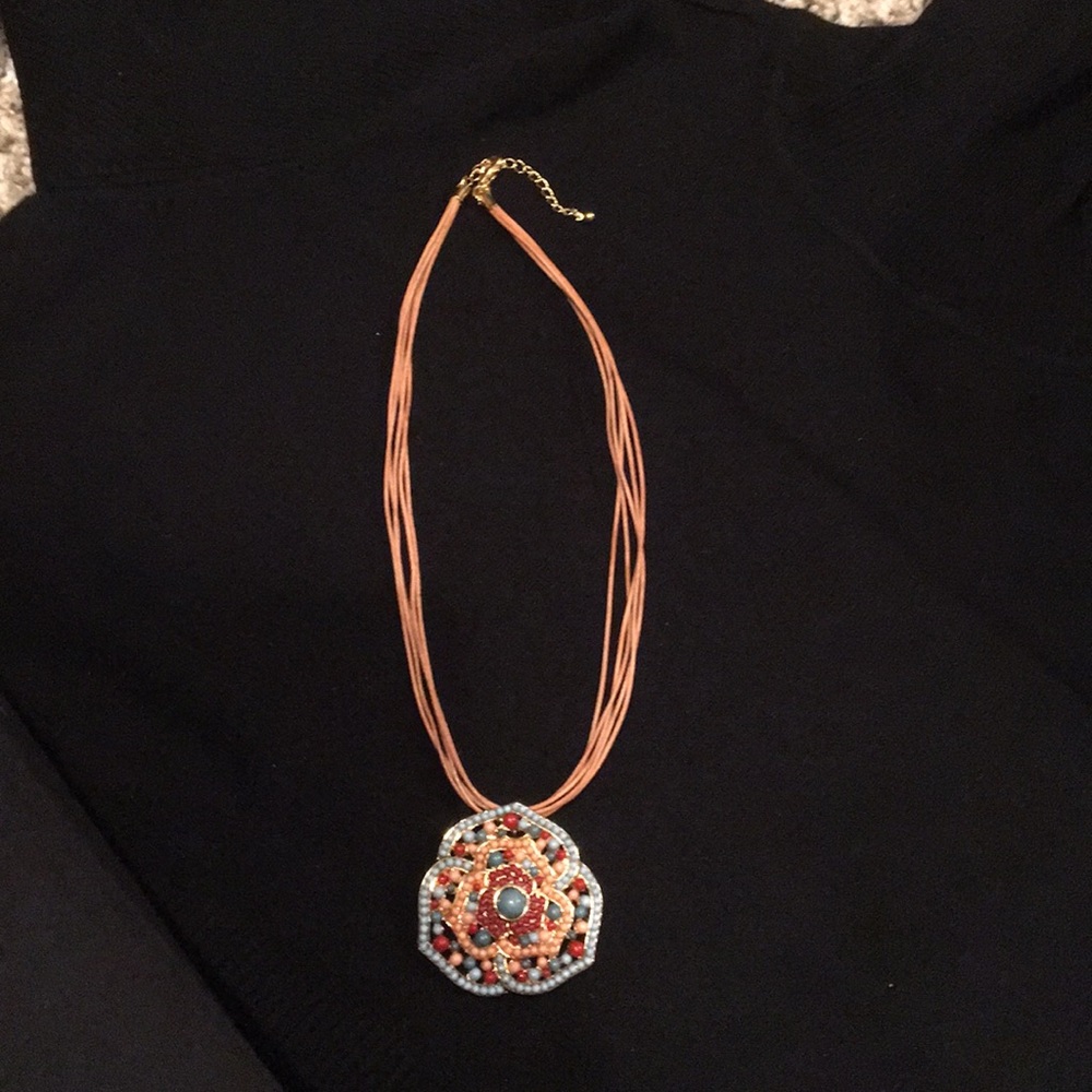 Leather strap necklace